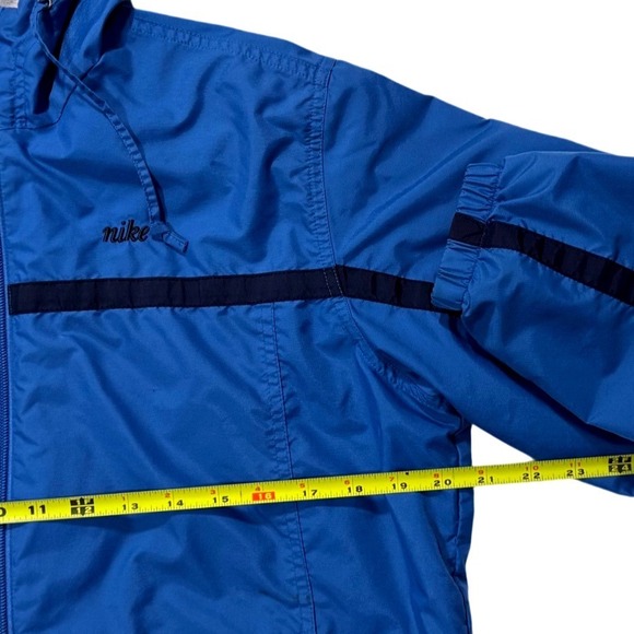 Nike Blue Full Zip Hooded Windbreaker Jacket Athletic Sportswear Mens-Medium - Picture 8 of 9